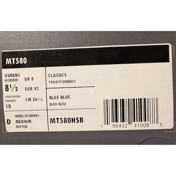 New Balance 580 Sneakers Mens 8.5 Wmns 10 Atlantic Blue Multi-Color MT580HSB NEW - Picture 11 of 12